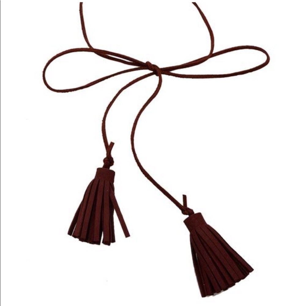 Beautiful Bohemian Burgundy Leather Tassel - Picture 1 of 2